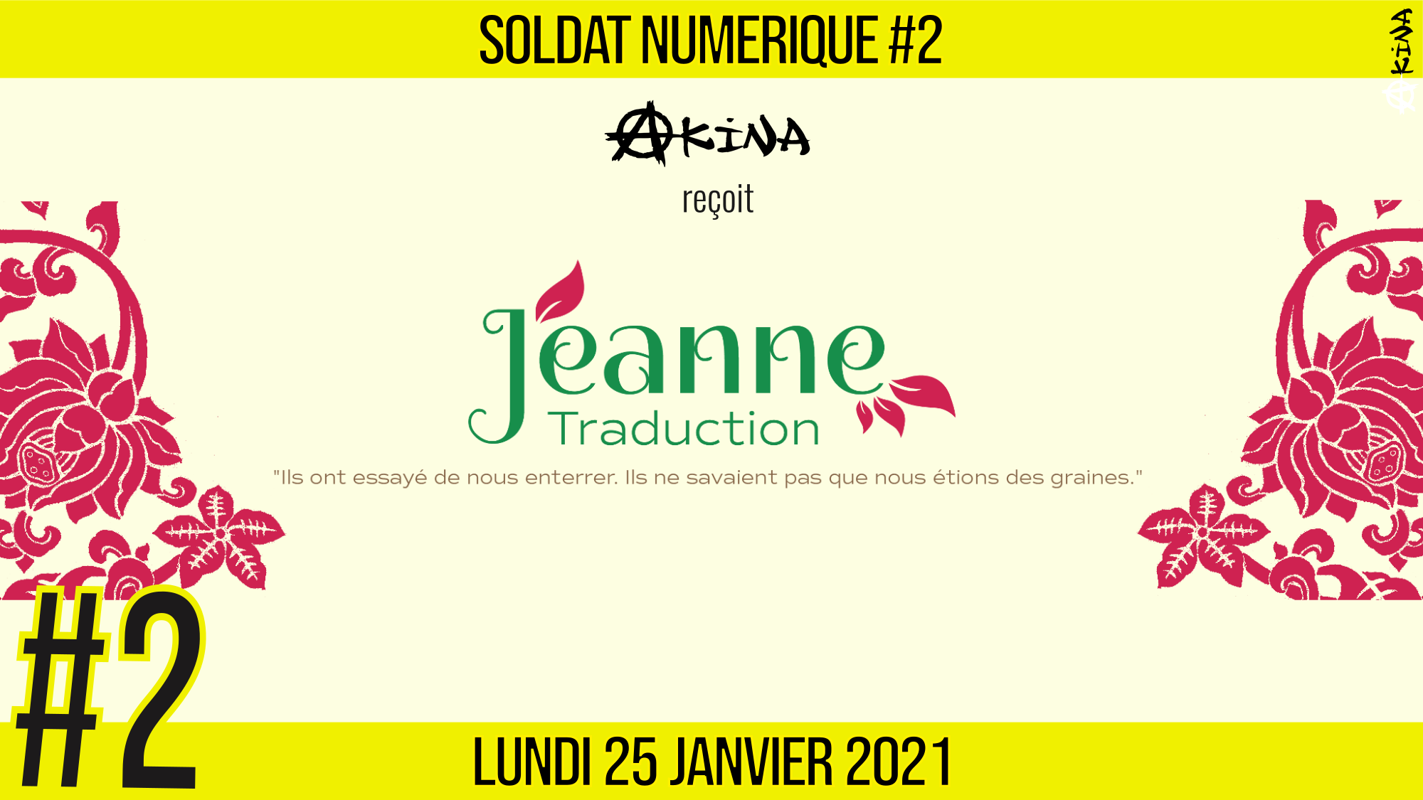 🥊 SOLDAT NUMÉRIQUE #2 🎙 Jeanne Traduction 📆 25-01-2021