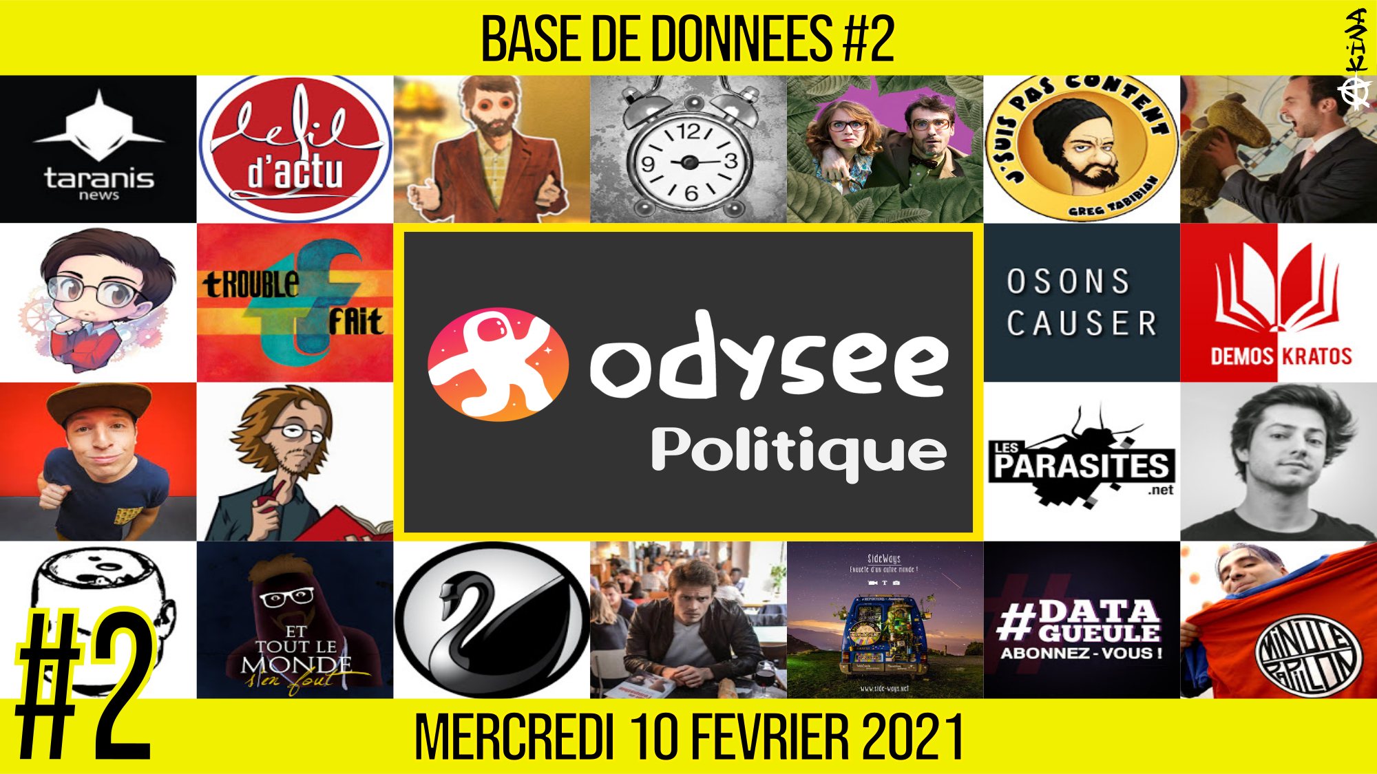 🔴 BASE DE DONNÉES #2 📣 Annuaire des Vidéastes & Lanceurs d’Alerte 2/6 📆 10-02-2021