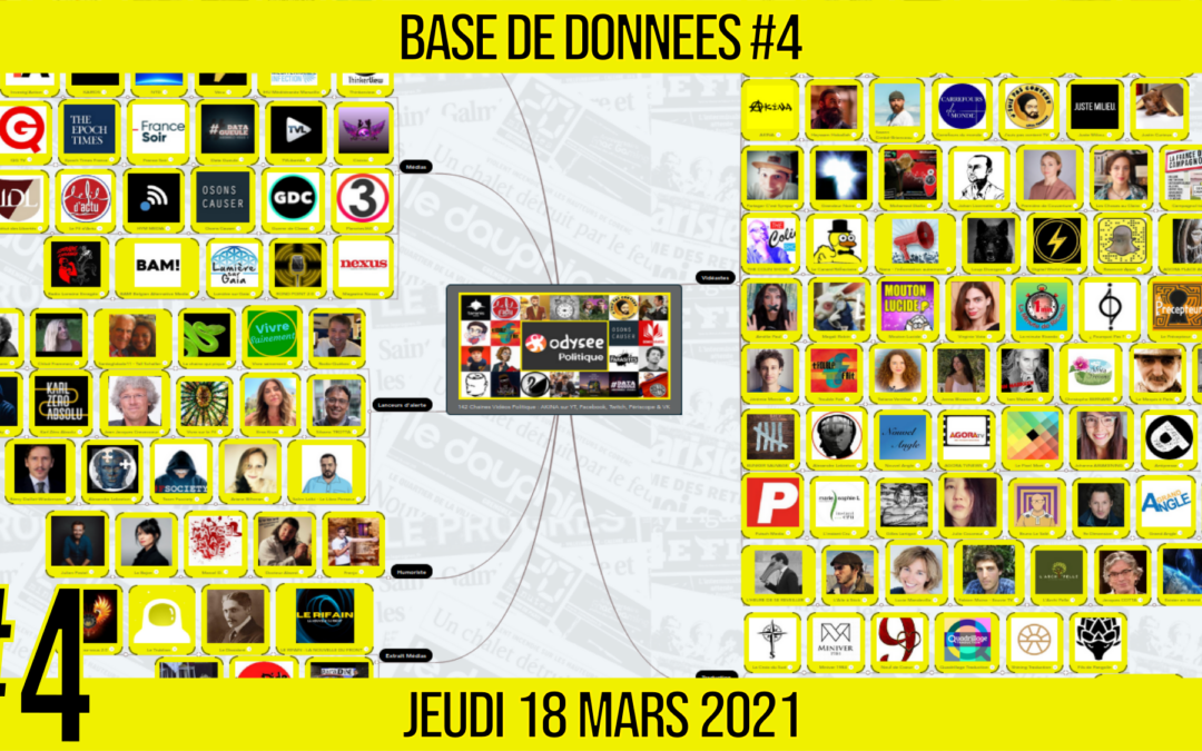 🗂 BASE DE DONNÉES #4 📕 Annuaire des Vidéastes & Lanceurs d’Alerte 4/6 📆 18-03-2021