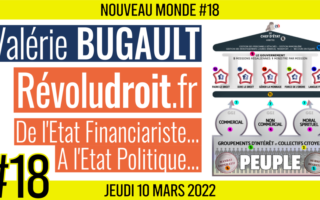 🌅 NOUVEAU MONDE #18 🔑 Révoludroit.fr : L’indispensable RÉFORME des INSTITUTIONS 🗣 Valérie BUGAULT 📆 10-03-2022